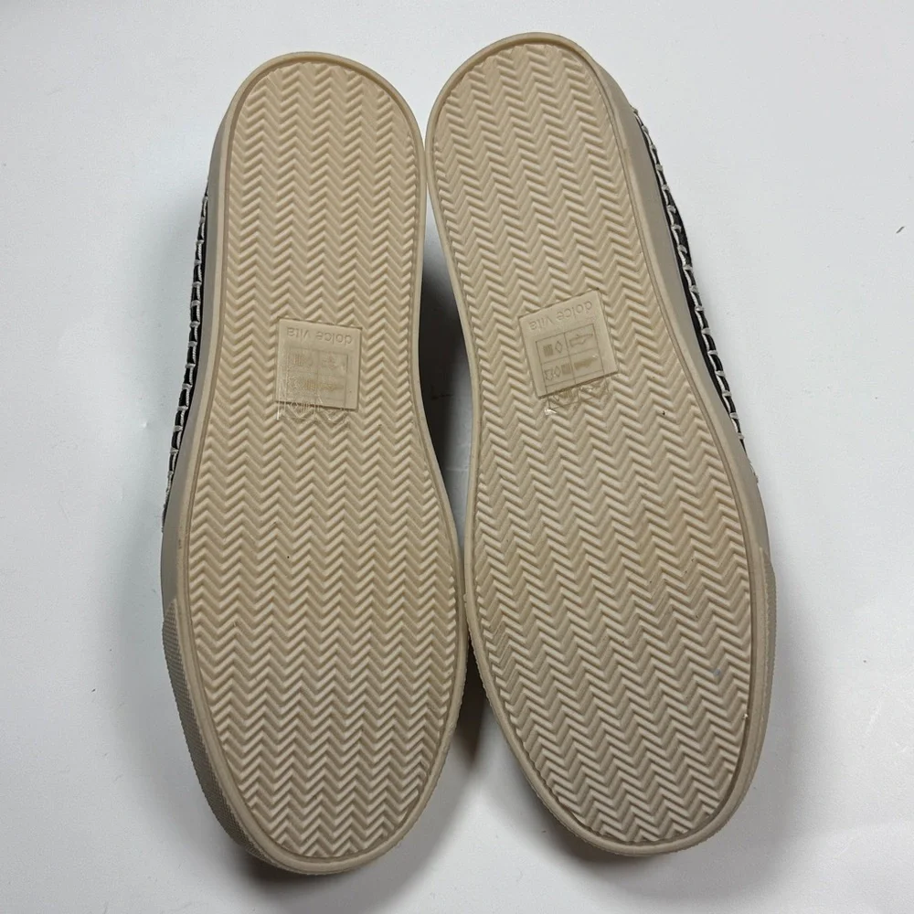 DOLCE VITA Saydi Slip-on Platform Sneaker In Ivory and Black Woven S-503 Sz 8.5